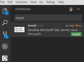 install extension mssql"